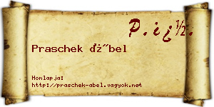 Praschek Ábel névjegykártya